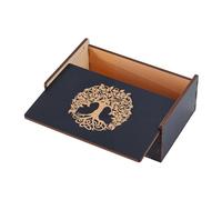 UNICRAFTALE Tarot Card Box Small Tarots Card Storage Case Tree of Life Printed Tarot Holder Wooden Jewelry Box for Dice Home Decor Crystal Stones Witchcraft 3.27"x5.24"x2.05"
