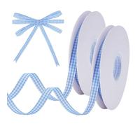 UNICRAFTALE Total 98.42yards 2 Rolls Gingham Ribbons Polyester Buffalo Checker Ribbons 10mm Wide Blue Buffalo Checker Ribbon Spring Summer Thin Checkered Ribbon for Crafts Hair Accessories Gift