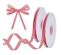 UNICRAFTALE Total 98.42yards 2 Rolls Gingham Ribbons Polyester Buffalo Checker Ribbons 10mm Wide Red Buffalo Checker Ribbon Spring Summer Thin Checkered Ribbon for Crafts Hair Accessories Gift