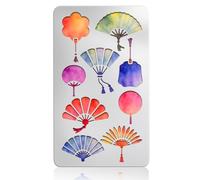 UNICRAFTALE Various Fan Silhouettes Metal Stencil Fan Template for Journaling Wood Burning Stainless Steel Reusable Fans Template for Home Decor Painting and DIY Projects