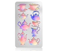 UNICRAFTALE Various Teapots and Tea Sets Metal Stencil Reusable Teapot Stencils Painting Stainless Steel Template for DIY Scrapbooking Photo Album Decorative Paper Card