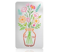 UNICRAFTALE Vase Flowers Stencil Metal Stencil for Wood Burning Stainless Steel Template Flower Reusable Template for DIY Carving Journaling Drawing Scrapbooking on Fabric Paper