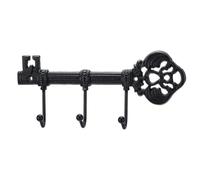 UNICRAFTALE Wall Mounted Key Holder Hooks Rack Black Vintage Key Hanger for Wall Decorative Metal Keys Holder with 3 Hooks Walls Mount Keys Organizer for Entryway Kitchen Office Hallway 10.5cm