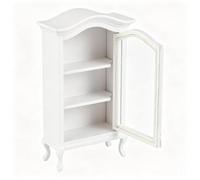 UNICRAFTALE White Dollhouse Furniture Display Shelf Wood Cabinet Mini Model Micro Landscape Dollhouse Accessories for Mini Pretending Prop Decorations 95x40x153mm