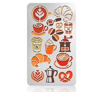 UNICRAFTALE Wood Burning Metal Stencils Coffee and Bread Stencils Reusable Templates for DIY Scrapbooking Photo Album Decorative Embossing Paper Card