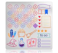 UNICRAFTALE Wood Burning Metal Stencils Templates Mystic Magic Numbers Diamond Grid Reusable Template for DIY Scrapbooking Photo Album Decorative Embossing Paper Card