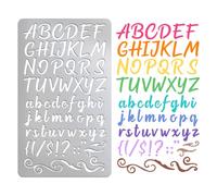 UNICRAFTALE Wood Carving Metal Letter Stencil Stainless Steel Reusable Lettering Alphabet Symbol Template Wood Burning Letter Template Alphabet and Number Stencil for Journaling DIY Woods Engraving