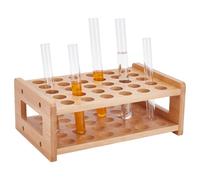 UNICRAFTALE Wood Test Tube Rack 30-Holes Rectangle Lab Rack Multi-Use Cylinder Tube Display Racks Rollerball Perfume Organizer 22mm Tubes Holder for Tests Tubes Chemistry Laboratory 23.8x16x9.5cm