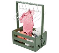 UNICRAFTALE Wooden Baby Shower Crate Closet Babys Storage Crate Hamper Shower Party Basket with Handle with 6pcs Kid's Hanger Wood Hamper Welcome Baby Gifts for Pregnancy New Parents