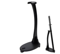UNICRAFTALE Wooden Katana Stand Vertical Sword Display Black Swan Shape Solid Wood Rack Felt Lined Slot for Samurai Sword Longshelf Mancave Shelf Desk 43.5x25x14.5cm