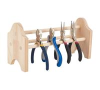 UNICRAFTALE Wooden Pliers Rack 25x9.5x12.8cm BurlyWood Desktop Tool Organizer Stand for Pliers Cutters and Jewelry Making Tools