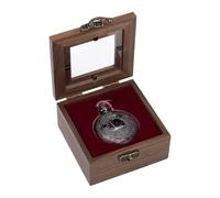 UNICRAFTALE Wooden Pocket Watch Display Case Single Watch Gift Box with Acrylic Window and Velvet Inside Camel Square Watches Cases Travel Case Organizer for Man Wowen 9x10.1x4.5cm