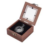 UNICRAFTALE Wooden Pocket Watch Display Case Single Watch Gift Box with Clear Acrylic Coconut Brown Square Watches Cases Travel Case Organizer for Man Wowen 8.9x8.9x4.5cm