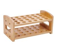 UNICRAFTALE Wooden Test Tube Rack 24-Holes Bamboo Multi-Use Cylinder Tube Display Racks 24.9x12.7x11.5cm Rectangle Razors Pencils Art Brushes Holder Hole 5mm for Laboratory Home Crafting Potted Plant