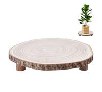 UNICRAFTALE Woods Cakes Stand Round Wood Flower Pot Shelf Wooden Cupcake Pedestal Woods Slice with Legs Rustic Slice Cake Stand for Wedding Birthday Party Indoor Outdoor Garden