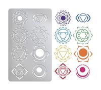 UNICRAFTALE Yoga Meditation Signs Metal Stencils for DIY Wood Burning Stainless Steel Reusable Chakras Template Stencils for DIY Engraving Painting Embossing Journaling Bookmark