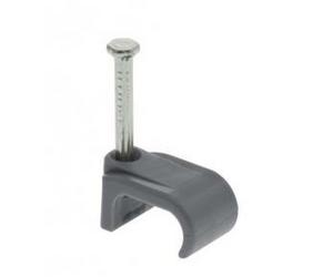Unicrimp Flat Cable Clips for 2.5mm Twin & Earth 6 x 10mm (Pack of 100) - Grey