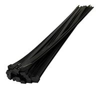 Unicrimp Q-Crimp Intermediate Cable Tie Pack of 100 150mm, 200mm Zip Ties (200mm x 3.6mm, Black)