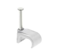 Unicrimp QFWC1 11mmx22mm White Flat Cable Clips for Flat Oval Conduit (Pack 100)