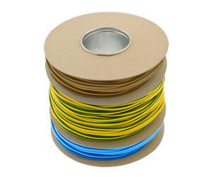 Unicrimp QMXS334 100M PVC Multi-Reel Mixed Sleeving - 20Mx3mm Blue, 20Mx3mm Brown & 60Mx4mm Green/Yellow