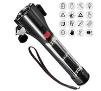 Unicumoo Solar Powered Car Safety Hammer Flashlight with Seatbelt Cutter, LED High Lumens, Red and Blue SOS Flashing, USB Charging, Magnetic Attraction, Portable Design
