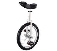 unicycle, 18/20 Inch Wheel Unicycle for Kids, with Alloy Rim Extra Thick Tire, Adjustable Seat, Aluminum Buckle, for Outdoor Sports Fitness Exercise Health(White,20inches)