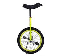 Unicycle,Beginners Kids Adults Adjustable Skidproof Acrobatic Bike Wheel Balance Cycling Exercise with Stand / 20 Inches/Yellow