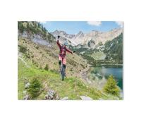 Unicycle Downhill at the Soiern Lakes，Jigsaw Puzzles Puzzles for Adults Kids. 1000 Piece Impossible Challenge Toy Educational Game Home Decoration （38x26cm）-AB38