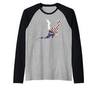 Unicycle Unicyclist Cycling Bicycle Dinosaurs USA Unicycle Raglan Baseball Tee