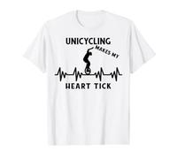 Unicycling Unicycle Heartbeat Unicycle Circus Stunt Unicycle Value Graphic T-Shirt, Men, White, S