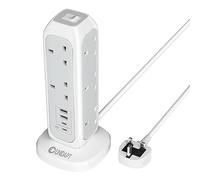 Unidapt Tower Extension Lead,5M Cable, 4 USB Ports, 20W USB-C Fast Charger