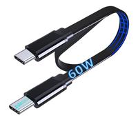 UNIDOPRO Flat USB-C to USB-C PD 60W 3A Fast Charging Type C Cable 10mm Connector for Blackview BV7100 BL5000 BL8800 Pro BV8800 BV6600E | Doogee X97 (Pro) / S59 S61 (Pro) V20 S88 Pro Rugged Phones
