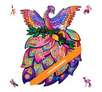 UNIDRAGON Original Wooden Jigsaw Puzzle - Fairy Bird, 297 pcs, King Size 11.6"x15.1", Unique Animal Shaped Puzzle Box, Birthday Gift Idea for Kids, Adults, Girls, Boys, Family Game and Hobby