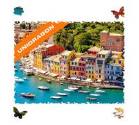UNIDRAGON Original Wooden Jigsaw Puzzles - Nature Italian Riviera, 500 pcs, King Size 16.9"x11.8", Beautiful Gift Package, Unique Shape Best Gift for Adults and Kids