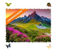 UNIDRAGON Original Wooden Jigsaw Puzzles - Nature Mountain, 500 pcs, King Size 16.9"x11.8", Beautiful Gift Package, Unique Shape Best Gift for Adults and Kids