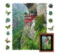 UNIDRAGON Original Wooden Jigsaw Puzzles - Nature Soaring Temple, 250 pcs, Medium 12.2"x9", Beautiful Gift Package, Unique Shape Best Gift for Adults and Kids