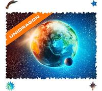UNIDRAGON Original Wooden Jigsaw Puzzles - Space Planet Earth, 250 pcs, Medium 12.2"x9", Beautiful Gift Package, Unique Shape Best Gift for Adults and Kids