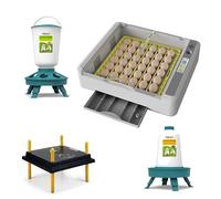 UniEgg Chick Pack Automatic Incubator XL YZ36 up to 120 eggs 2.0 (2nd generation) including heat plate 25 x 25 cm up to 25 chicks | Three-way Smart Feeder 1 kg + Smart Drinking Bowl 1 Litre