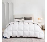 Uniency Down Duvet 220 x 240 cm Winter Extra Warm 100% Cotton Cover Duvet 240 x 220 Down and Feathers Down Duvet Winter Duvet Feather Duvet Quilt White Filling Weight: 3100 g Ökotex and RDS