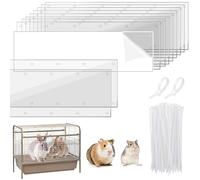 UNIFAMILY 10 Pcs Pet Cage Edge Liner Clear Urine Guard Side Lining, Anti-Urine Splash Sheet for Ferret Rabbits Chinchilla Hamster Hedgehog Rat Critter Nation Cage Side (14" x 4.5")