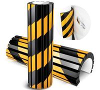UNIFAMILY 2 Pack Garage Wall Protectors, 15" x 7.9“ Self Adhesive Foam Garage Wall Corner Protectors, Yellow and Black Reflective Wall Padding for Garage Car Door Protector