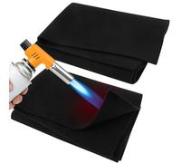 UNIFAMILY 2 PCS Carbon Felt Welding Fire Blanket for Welding Table Fireproof Heavy Duty Flame Retardant Protective Mat Up to 1800°F for Grill Stove Pit Soldering Welders (20x20 inch)