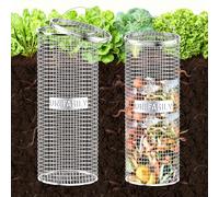 UNIFAMILY 2pack Inground Worm Composting Bin, Stainless Steel Outdoor Compost Bin with Handle, Worm Composter, Worms Bins for Composting Recycling Kitchen Food Waste (Compost Bin with Handle)