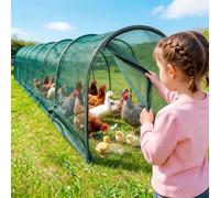 UNIFAMILY Chicken Tunnel for Outside, 23.6FT Flexible Chickens Runs for Yard, Quick Installation Shade Net Protection from Sun Portable Chicken Tunnels, Poultry Coop Run Tunnels Perfect for Backyard