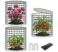 UNIFAMILY Plant Protectors from Animals with 3 Round Covers, 13'' x 11.8'' Metal Cloches for Plants, Wire Garden Cloches Plant Protectors to Keep Rabbits Chicken Squirrels Birds Out