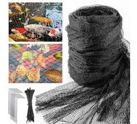 UNIFAMILY Pond Netting 3m x 3m, Koi Pond Net Kit Black Heavy Duty with Stakes, Fish Pond Netting Cover Woven Fine Mesh Protecting Koi Fish from Heron, Birds, Cats, Raccoons & Predators