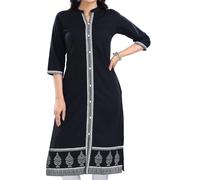 Unifiedclothes Elegant Indian Kurti for Women - Versatile Ethnic Tunic for All Occasion Indians Party Long Cotton Casual MM72 (Numeric_22) Multicoloured