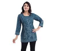 Unifiedclothes Kurti for Women: Premium Indian Kurtis Ethnic Tops - Stylish Tunics for Casual, Party and Festive Wear Indians Party Grey Polyester for Women Casual MID554 (Numeric_12) Multicoloured