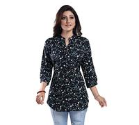Unifiedclothes Kurti for Women: Premium Indian Kurtis Ethnic Tops - Stylish Tunics for Casual, Party and Festive Wear Indians Party Black Casual SC2781 (Numeric_10) Black