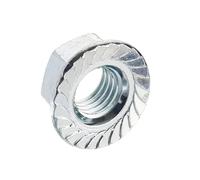 Unifix Class 6 Serrated Flange Nuts DIN 6923 BZP M4 x 0.70 in Silver Unifix Silver